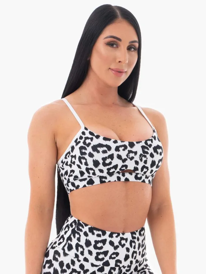 Sports Bras Womens Ryderwear Animal Sports Bra Snow Leopard