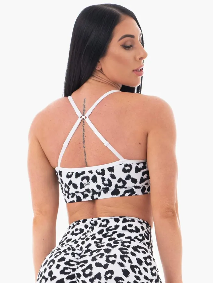 Sports Bras Womens Ryderwear Animal Sports Bra Snow Leopard