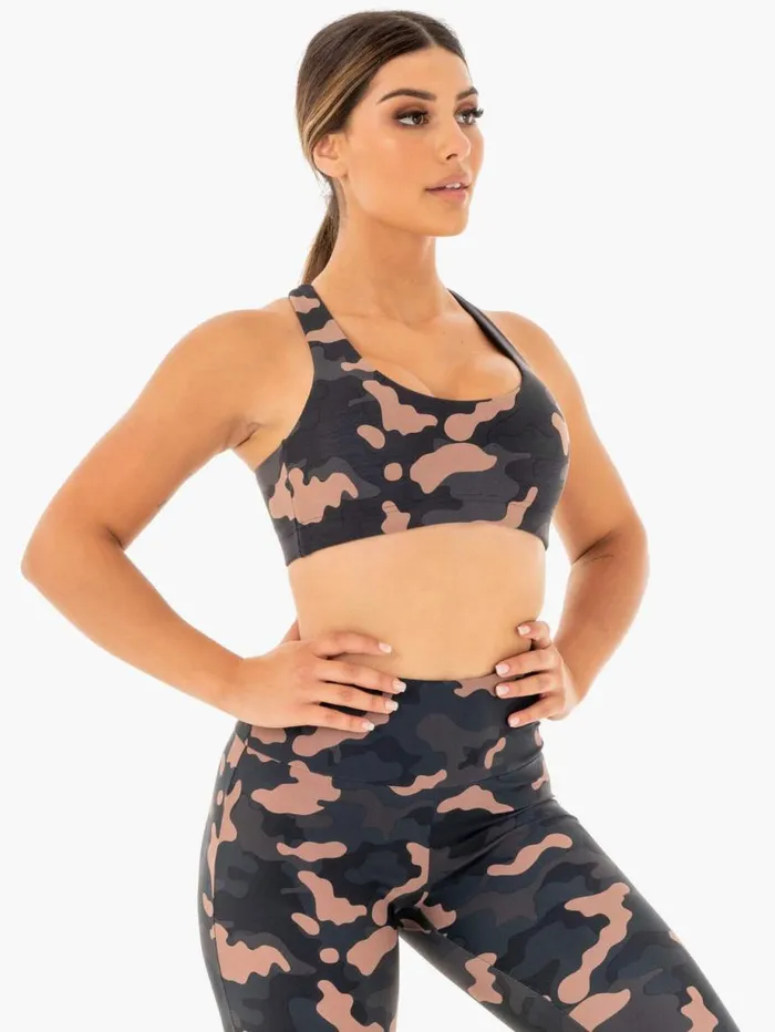 Sports Bras Womens Ryderwear Camo Sports Bra Rose Camo