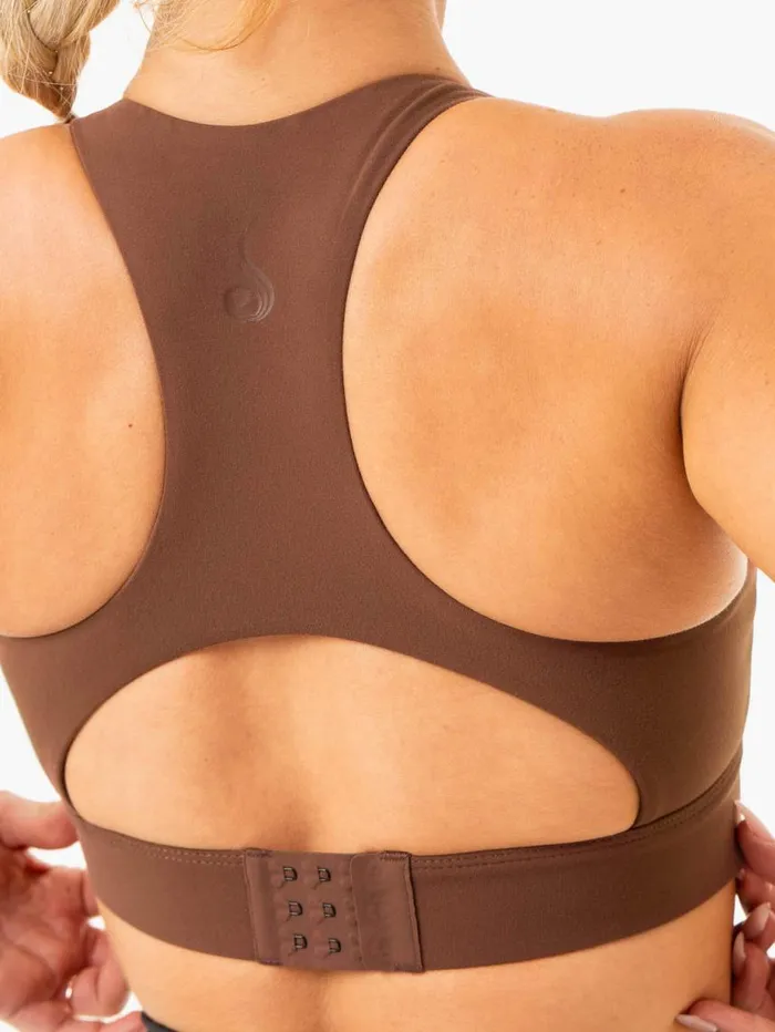Sports Bras Womens Ryderwear Critical High Impact Sports Bra Chocolate