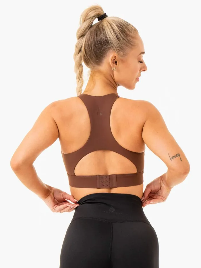 Sports Bras Womens Ryderwear Critical High Impact Sports Bra Chocolate