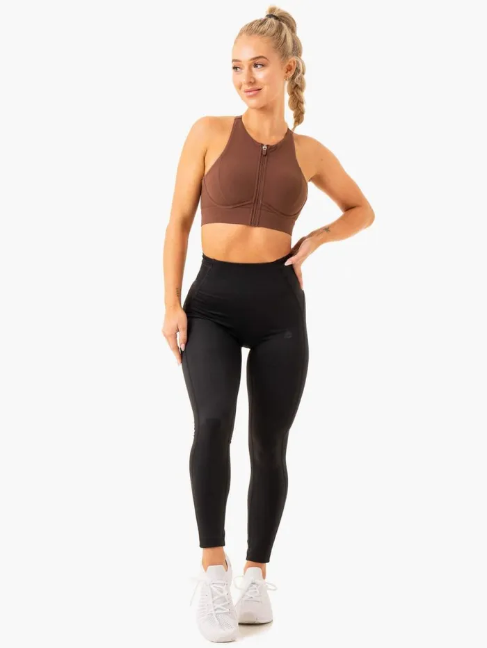 Sports Bras Womens Ryderwear Critical High Impact Sports Bra Chocolate