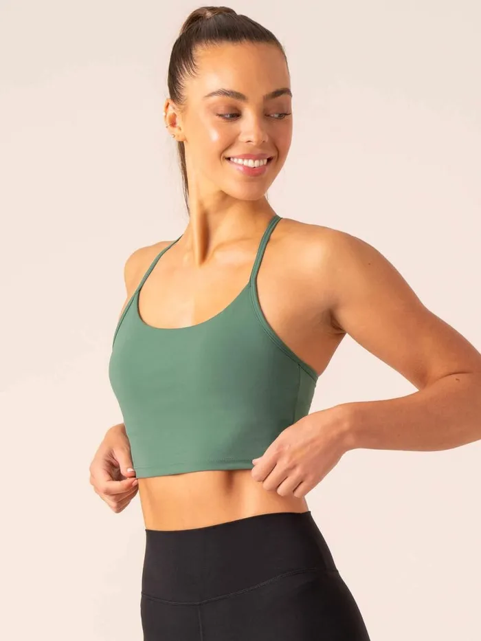 Sports Bras Womens Ryderwear Embody Compression Tank Bra Dark Green