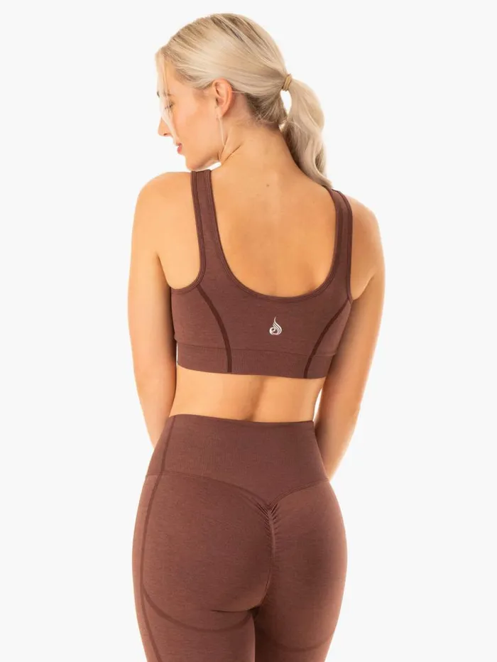 Sports Bras Womens Ryderwear Enhance Seamless Sports Bra Chocolate