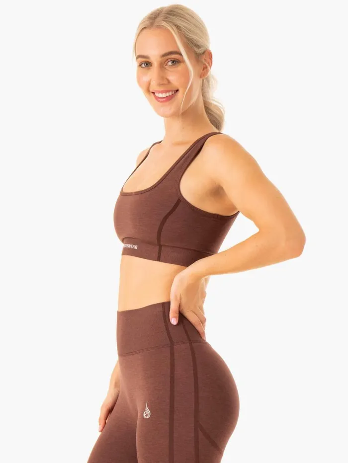 Sports Bras Womens Ryderwear Enhance Seamless Sports Bra Chocolate