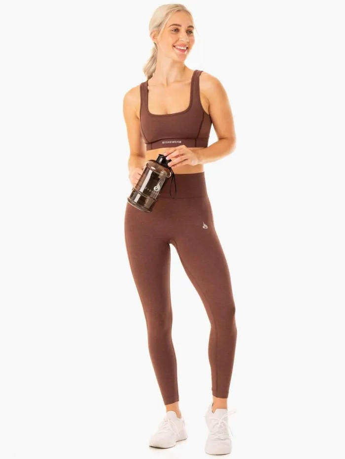 Sports Bras Womens Ryderwear Enhance Seamless Sports Bra Chocolate