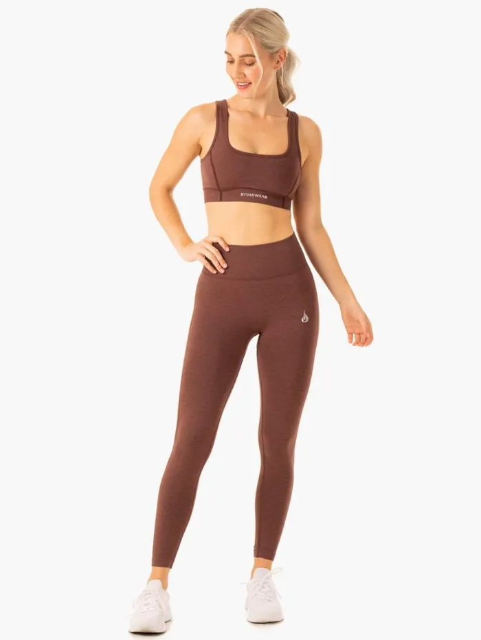 Sports Bras Womens Ryderwear Enhance Seamless Sports Bra Chocolate