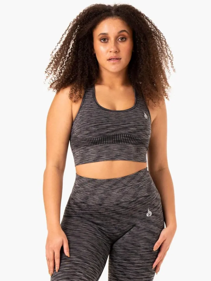 Sports Bras Womens Ryderwear Evolve Seamless Longline Sports Bra Black