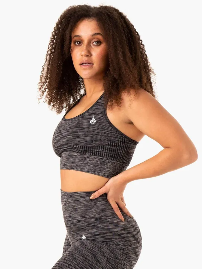 Sports Bras Womens Ryderwear Evolve Seamless Longline Sports Bra Black