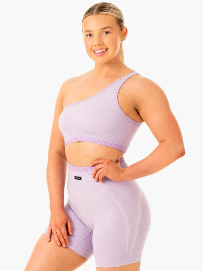 Sports Bras Womens Ryderwear Excel Seamless One Shoulder Sports Bra Lavender Marl