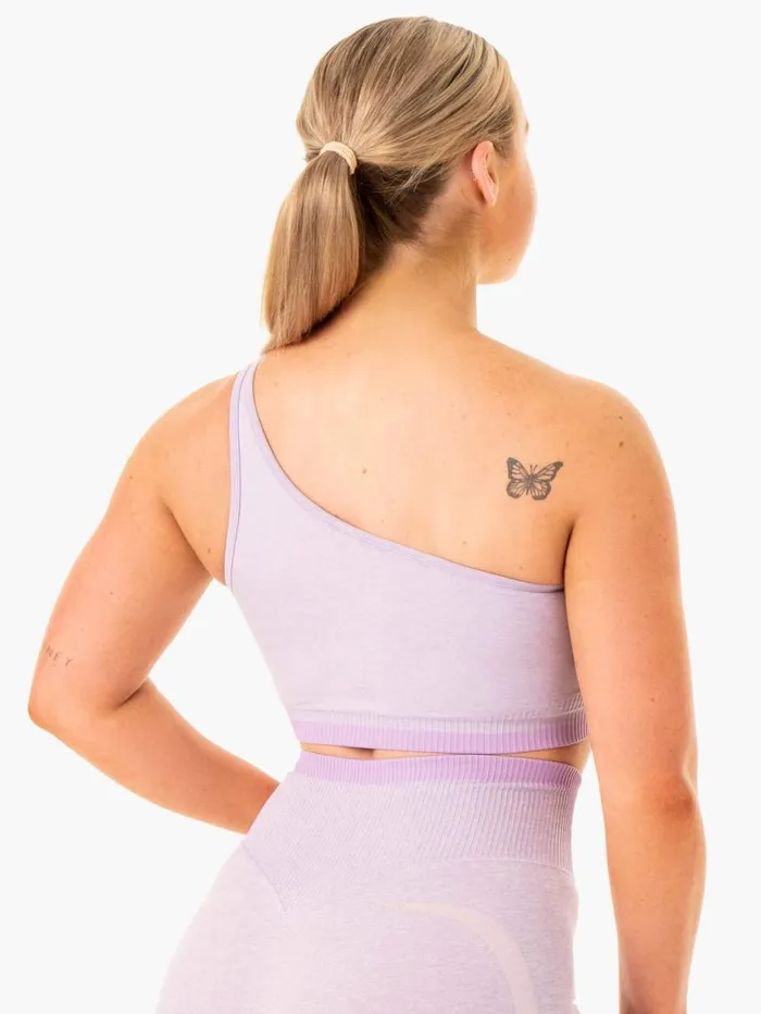 Sports Bras Womens Ryderwear Excel Seamless One Shoulder Sports Bra Lavender Marl