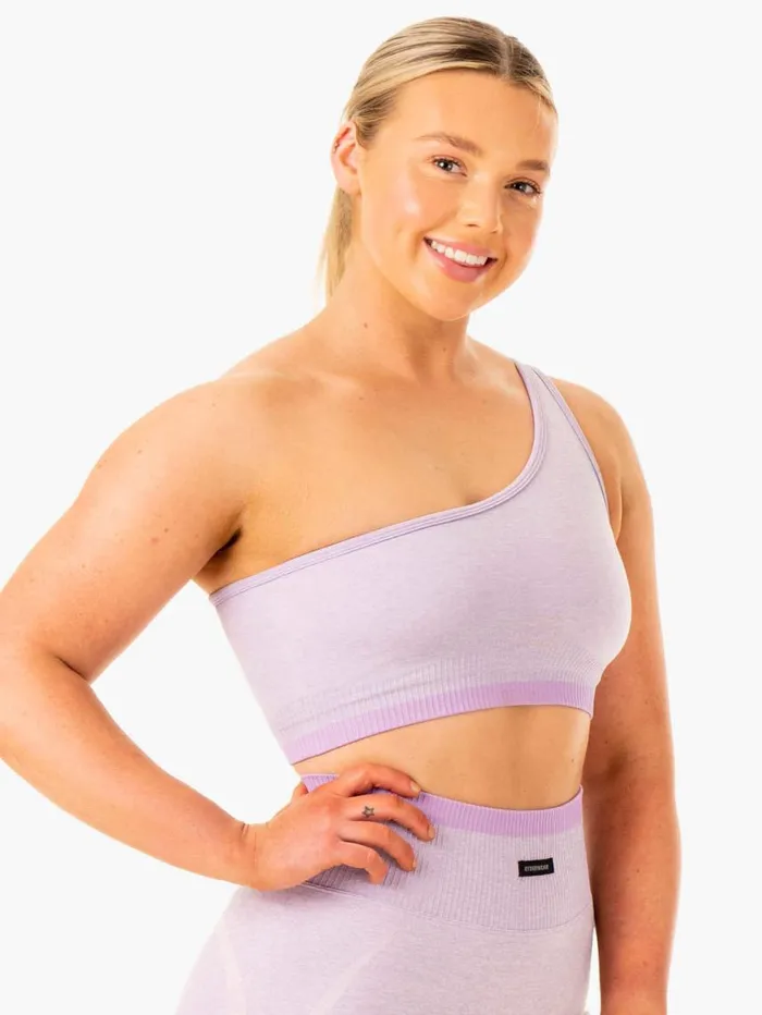 Sports Bras Womens Ryderwear Excel Seamless One Shoulder Sports Bra Lavender Marl