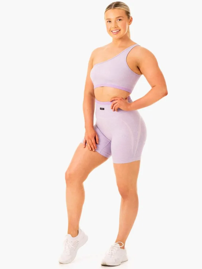Sports Bras Womens Ryderwear Excel Seamless One Shoulder Sports Bra Lavender Marl