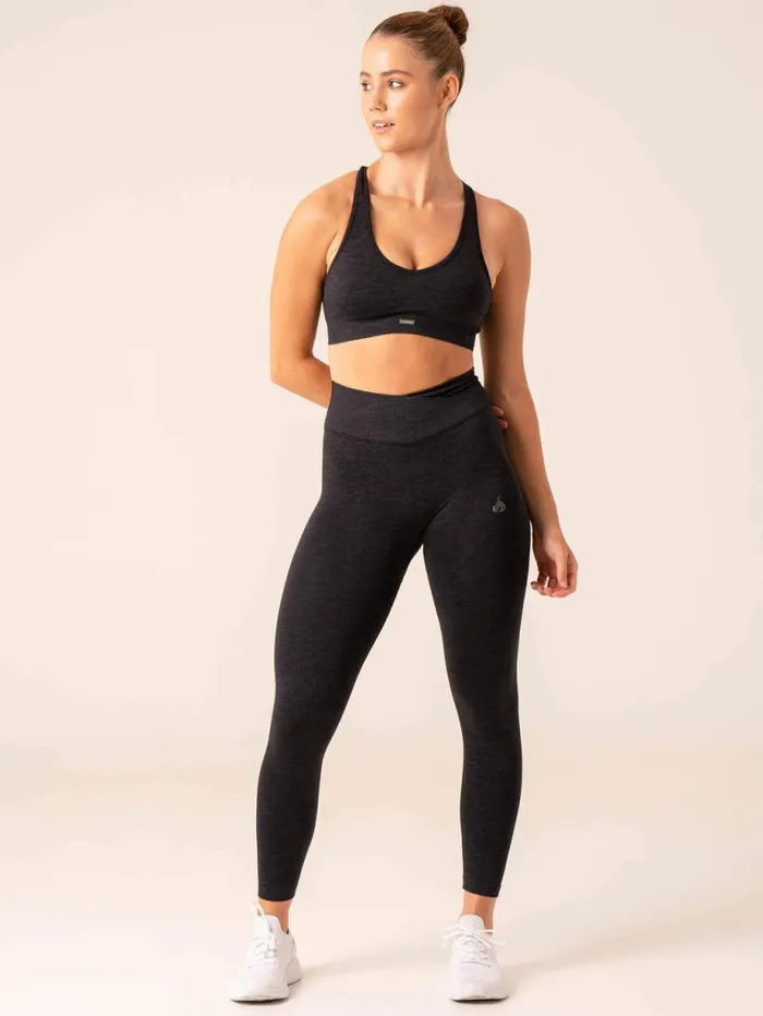 Sports Bras Womens Ryderwear Focus Seamless Sports Bra Black Marl
