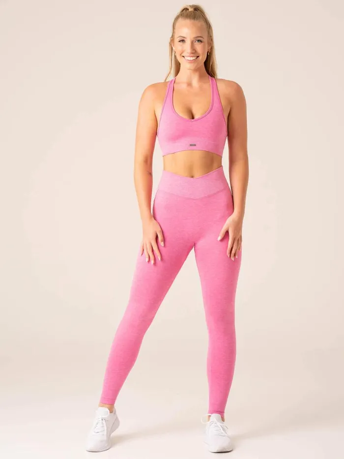 Sports Bras Womens Ryderwear Focus Seamless Sports Bra Hot Pink Marl