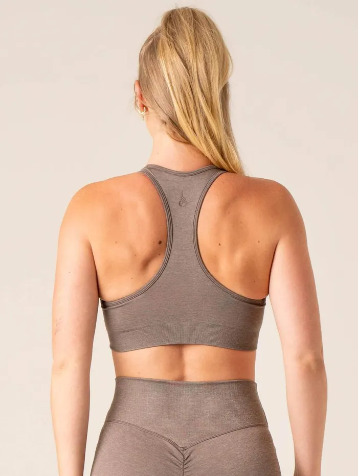 Sports Bras Womens Ryderwear Focus Seamless Sports Bra Taupe Marl