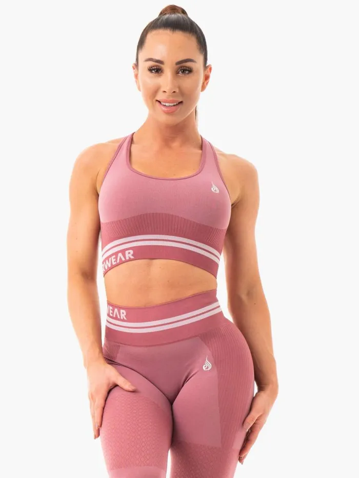 Sports Bras Womens Ryderwear Freestyle Seamless Longline Sports Bra Dusty Pink
