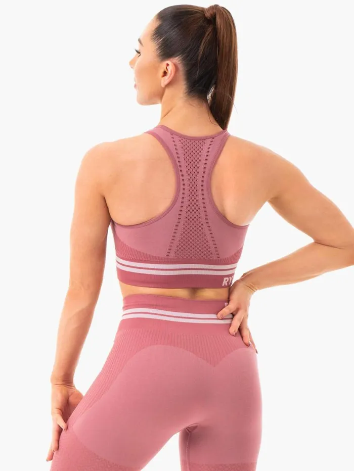 Sports Bras Womens Ryderwear Freestyle Seamless Longline Sports Bra Dusty Pink