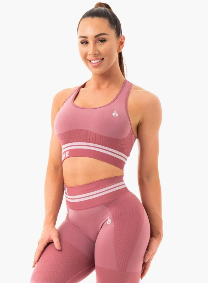 Sports Bras Womens Ryderwear Freestyle Seamless Longline Sports Bra Dusty Pink