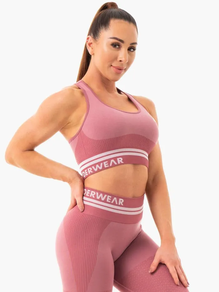 Sports Bras Womens Ryderwear Freestyle Seamless Longline Sports Bra Dusty Pink