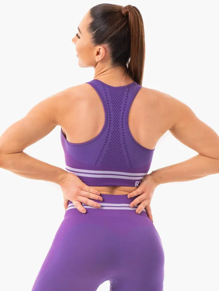 Sports Bras Womens Ryderwear Freestyle Seamless Longline Sports Bra Purple