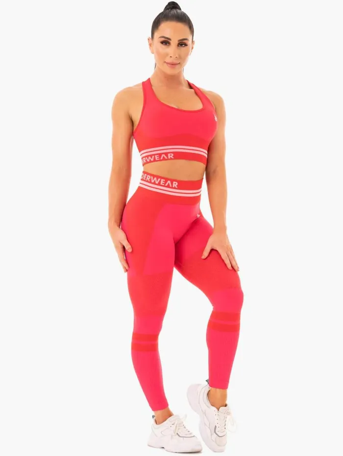 Sports Bras Womens Ryderwear Freestyle Seamless Longline Sports Bra Red