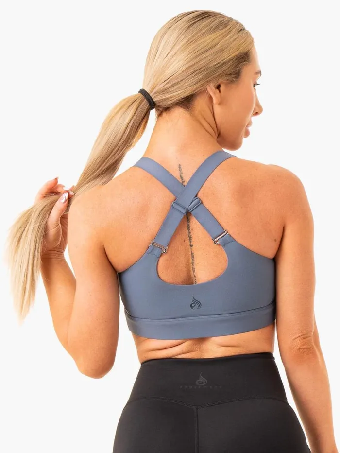 Sports Bras Womens Ryderwear Heighten High Impact Sports Bra Steel Blue