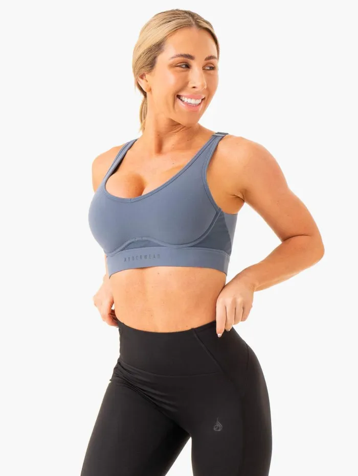 Sports Bras Womens Ryderwear Heighten High Impact Sports Bra Steel Blue