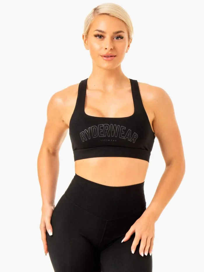 Sports Bras Womens Ryderwear Knockout Racer Back Sports Bra Black