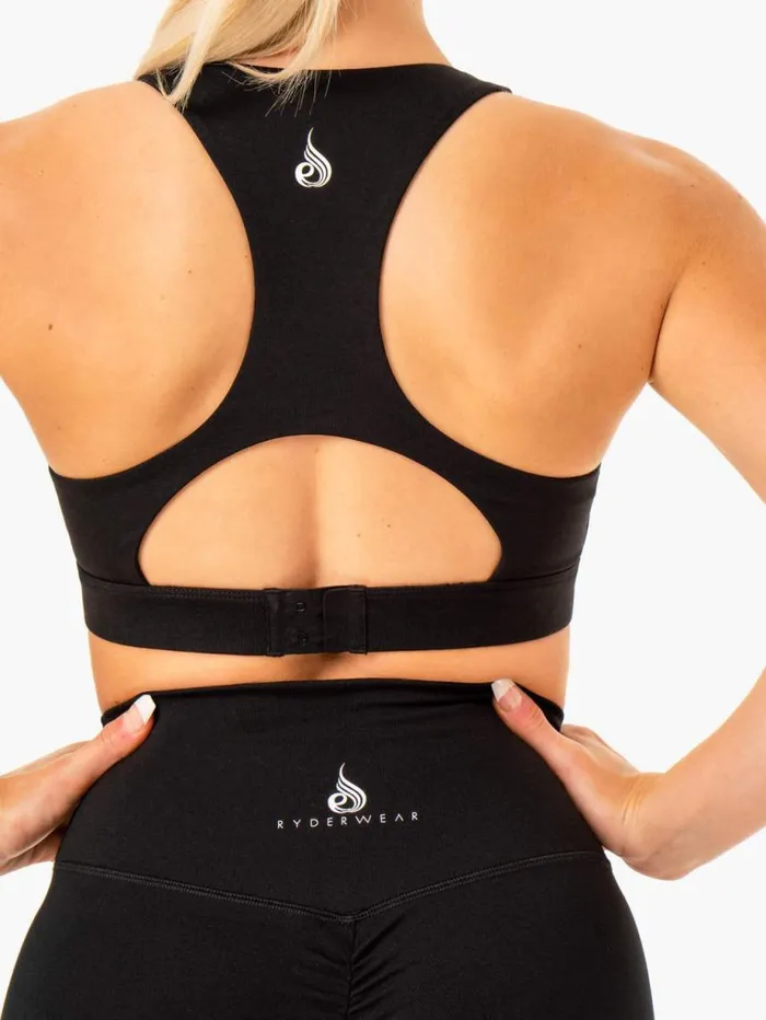 Sports Bras Womens Ryderwear Knockout Racer Back Sports Bra Black