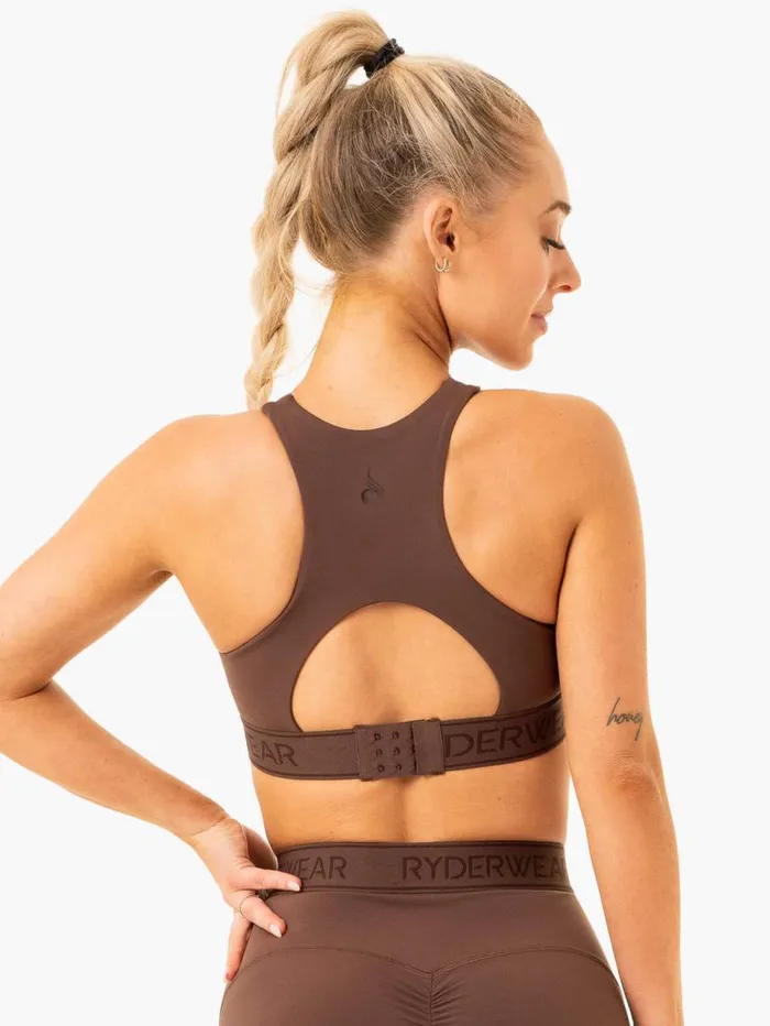 Sports Bras Womens Ryderwear Level Up High Impact Sports Bra Chocolate