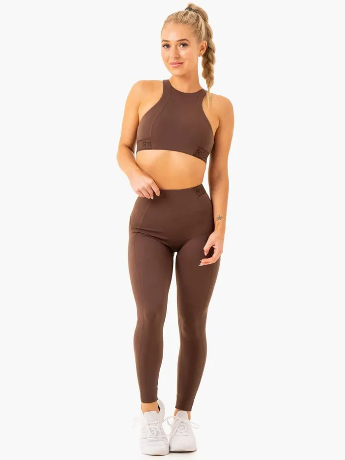 Sports Bras Womens Ryderwear Level Up High Impact Sports Bra Chocolate