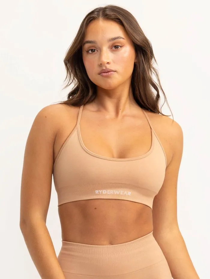 Sports Bras Womens Ryderwear Lift 20 Seamless Sports Bra Tan