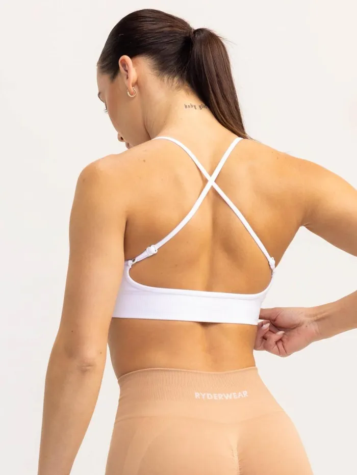 Sports Bras Womens Ryderwear Lift 20 Seamless Sports Bra White