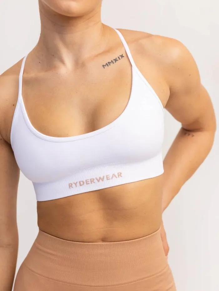 Sports Bras Womens Ryderwear Lift 20 Seamless Sports Bra White