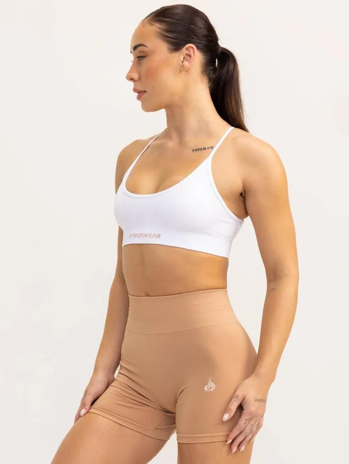 Sports Bras Womens Ryderwear Lift 20 Seamless Sports Bra White