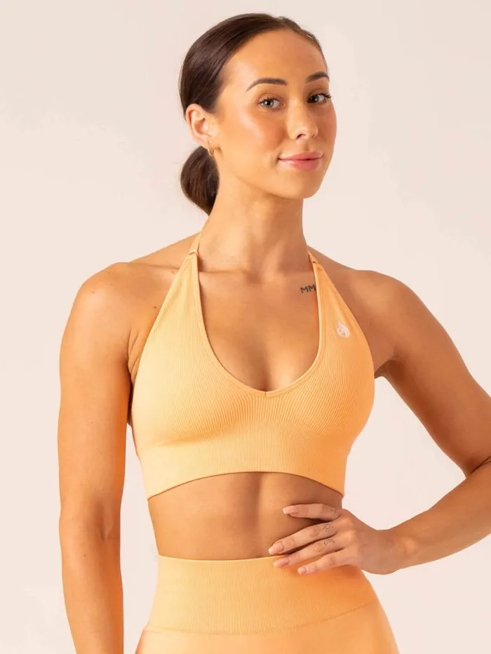 Sports Bras Womens Ryderwear Lift Rib Seamless Halter Sports Bra Mango
