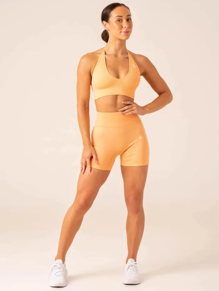 Sports Bras Womens Ryderwear Lift Rib Seamless Halter Sports Bra Mango