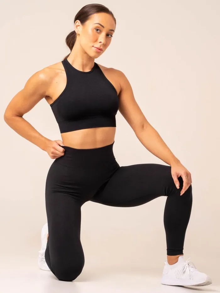 Sports Bras Womens Ryderwear Lift Seamless High Neck Sports Bra Black