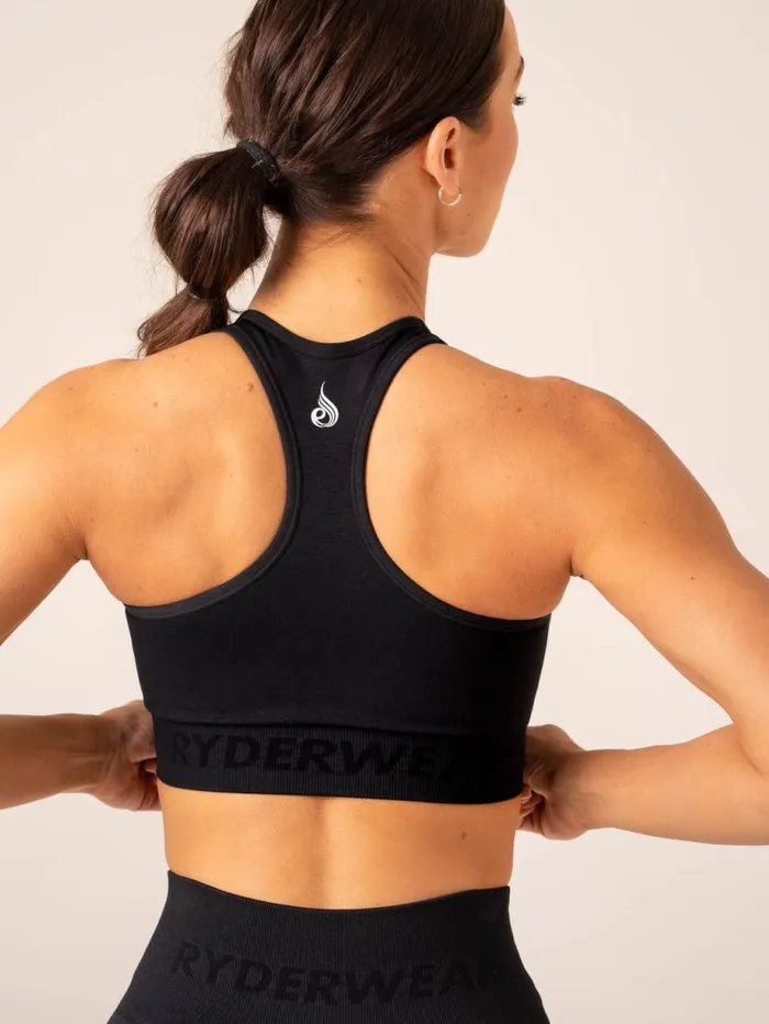 Sports Bras Womens Ryderwear Lift Seamless High Neck Sports Bra Black
