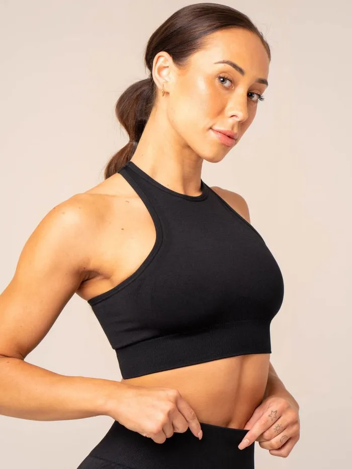 Sports Bras Womens Ryderwear Lift Seamless High Neck Sports Bra Black