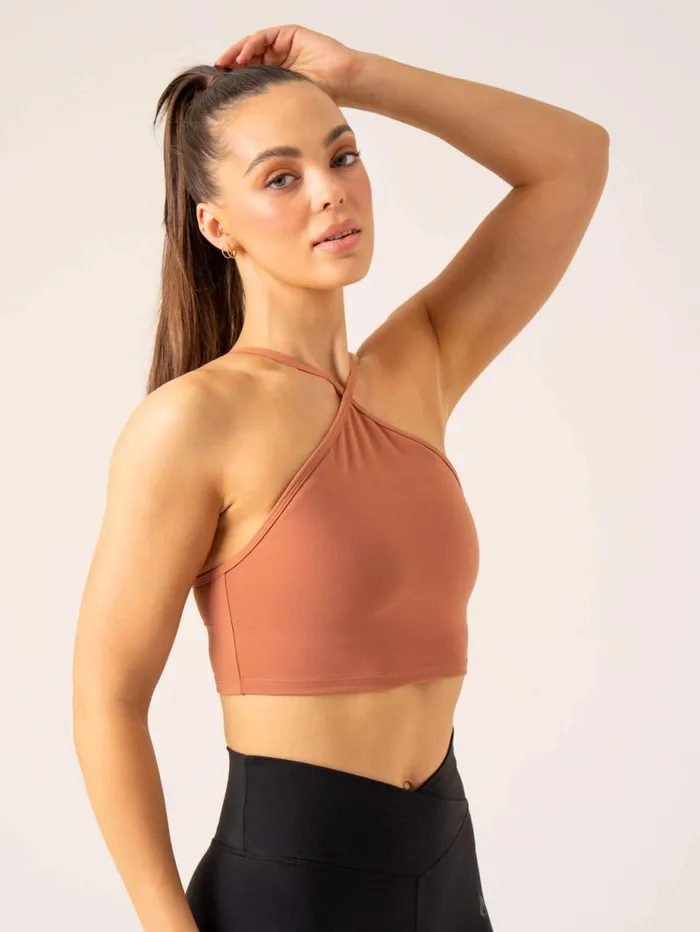 Sports Bras Womens Ryderwear Momentum Tank Bra Clay