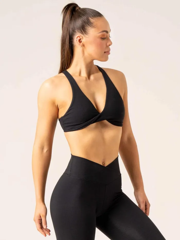 Sports Bras Womens Ryderwear Momentum Twist Sports Bra Black
