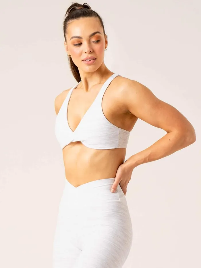 Sports Bras Womens Ryderwear Momentum Twist Sports Bra Snow Grey Marl