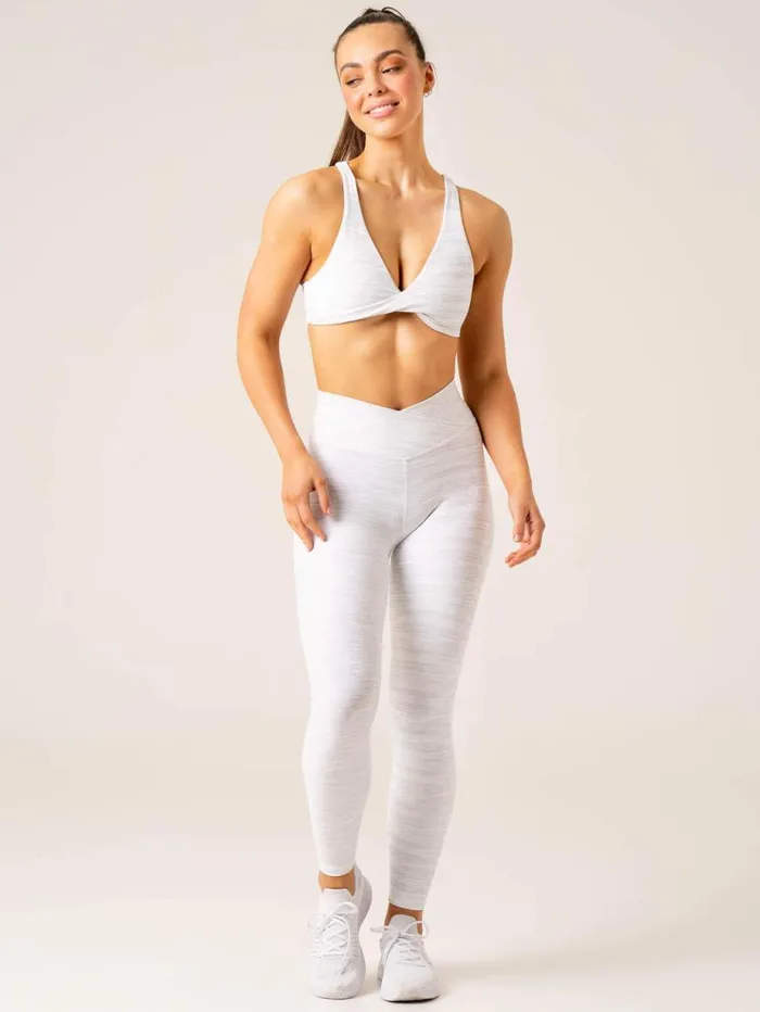 Sports Bras Womens Ryderwear Momentum Twist Sports Bra Snow Grey Marl