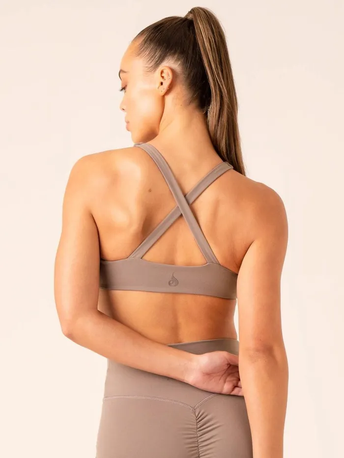 Sports Bras Womens Ryderwear Momentum Twist Sports Bra Taupe