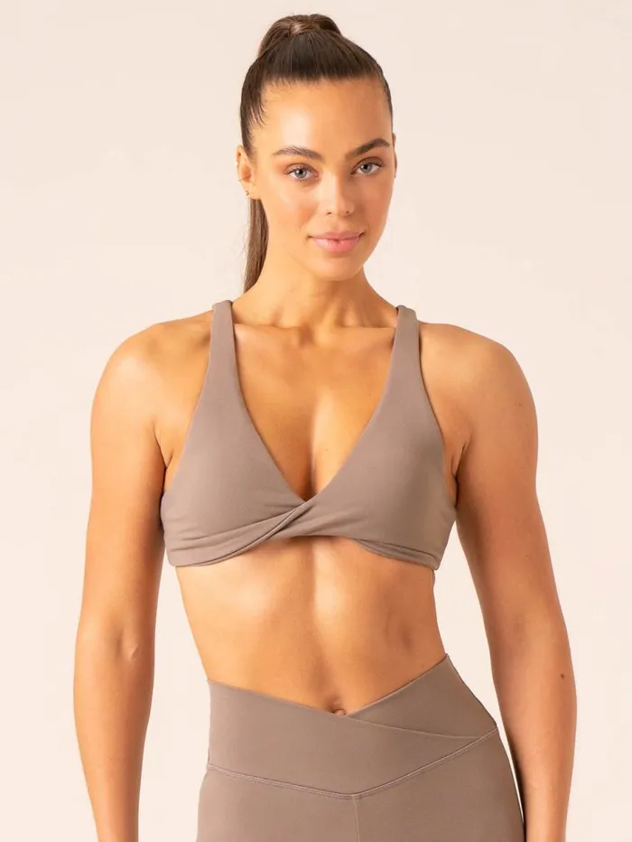 Sports Bras Womens Ryderwear Momentum Twist Sports Bra Taupe