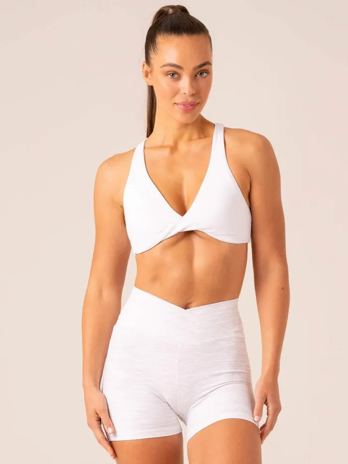 Sports Bras Womens Ryderwear Momentum Twist Sports Bra White
