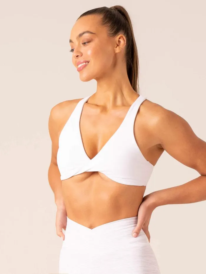 Sports Bras Womens Ryderwear Momentum Twist Sports Bra White