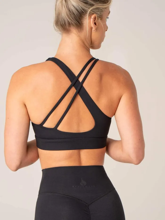 Sports Bras Womens Ryderwear Momentum VNeck Sports Bra Black